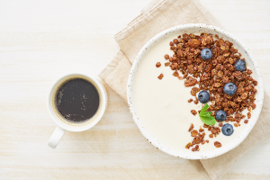 Koolhydraatarm ontbijt Griekse yoghurt met chocola